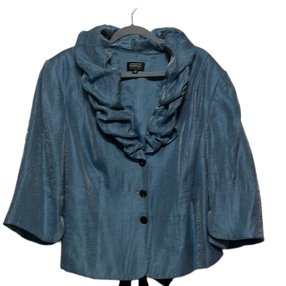 Adrianna Papell Jackets & Blazers - Adrianna Papell Blue Blazer with Black Ribbon Size 22W
